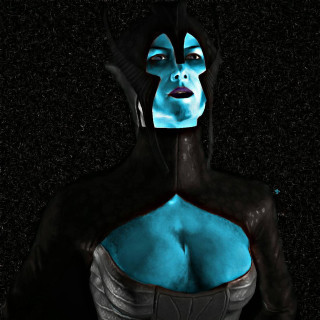 Blue makeup woman horns fantasy - eve ryder free wallpaper