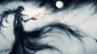 Woman long black dress red - a painting of a woman free wallpaper