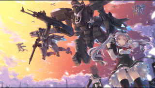 Anime characters sky background clouds 10 - overhead in the sky free wallpaper