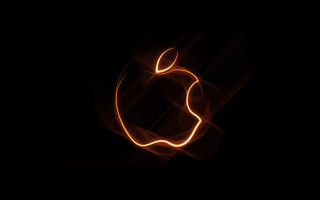 Glowing apple logo black background - glowing free wallpaper for desktop