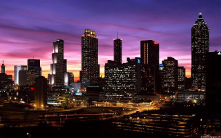 City skyline tall buildings night 16 - dr. atl free wallpaper