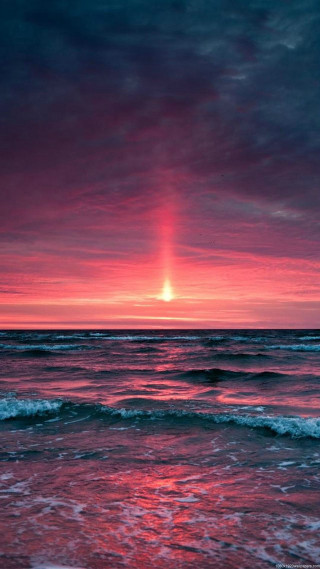 Sunset ocean light wave sky - sunrise free wallpaper