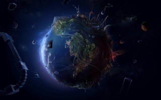 Planet satellite system background foreground 4 - image of a planet free wallpaper