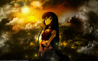 Woman field sword sky clouds - ayako rokkaku free wallpaper