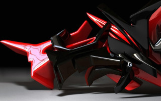 Red black abstract car helmet - a white floor free wallpaper