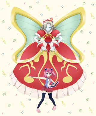 Cartoon character red dress yellow 2 - tail free wallpaper