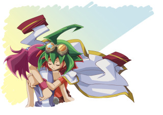 Anime couple hugging blue yellow - a background free wallpaper