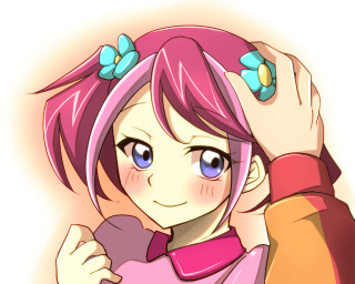 Cartoon girl pink hair scarf - a pink shirt free wallpaper