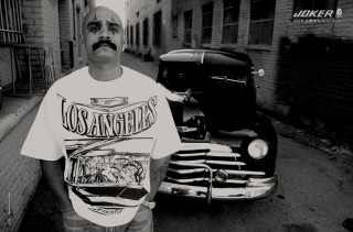 Man standing car alley mustache - ed roth free wallpaper