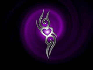 Heart tattoo purple background swirls - tattoo free wallpaper