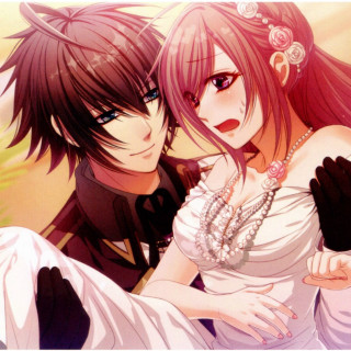 Anime couple hugging sunset sky - a storybook illustration free wallpaper