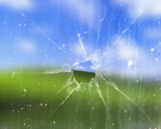 Broken window sky grass blue - the foreground free wallpaper