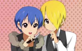Anime characters knife cellphone pink - two anime character free wallpaper