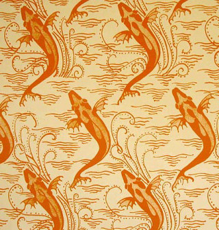 Lizards pattern white background orange - dragon art free wallpaper