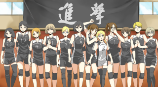 Women uniforms flag banner group - a banner in the background free wallpaper