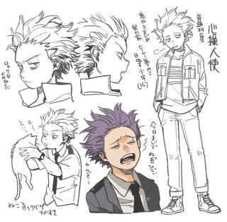 Man purple hair jacket drawing - a drawing of a man free wallpaper