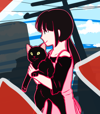 Woman holding cat boat red - a boat free wallpaper