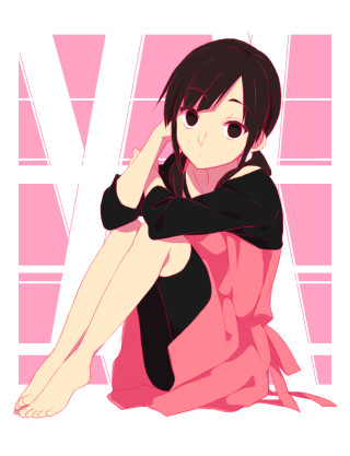 Girl sitting ground legs crossed 4 - a girl free wallpaper