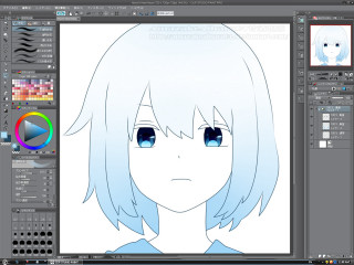 Cartoon character blue eyes white 2 - lineart free wallpaper