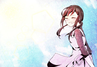 Girl dress snow hair wind - cheerful free wallpaper