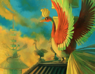 Bird roof sky background clouds - a roof free wallpaper
