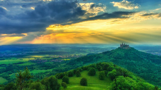 Castle hill sunset clouds scenic - scenic free wallpaper