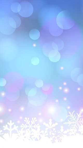 Blue white snowflakes bubbles air - holography free wallpaper