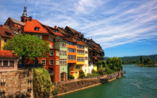 River city buildings bridge scenery - heidelberg school free wallpaper