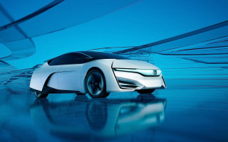 Futuristic car blue background reflection - a reflection of the car free wallpaper