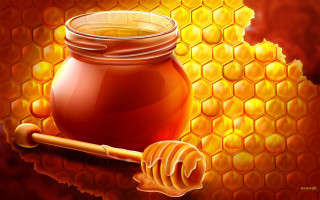 Honeycomb honey jar honeystick autumn - edi rama free wallpaper