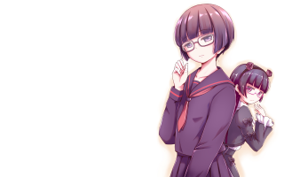 Anime couple characters standing white - a white background free wallpaper
