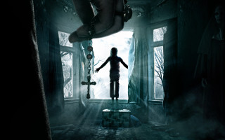 Person standing room cross creepy - hand free wallpaper