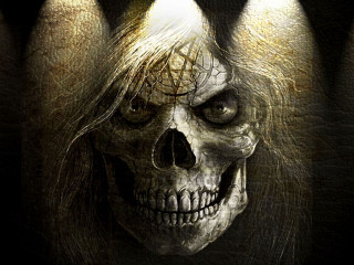 Creepy skull three lights demon - aleksi briclot free wallpaper