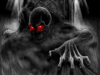 Creepy monster red eyes dark 2 - face free wallpaper for desktop