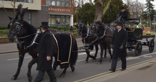 Man top hat leading carriage - a horse free wallpaper