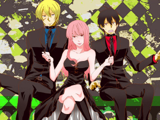 Anime couple bench green background - a bench together free wallpaper