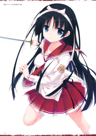 Girl red white dress sword - a girl free wallpaper