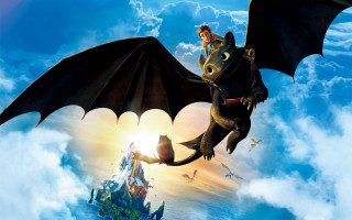 Cartoon man dragon castle sky - cliff childs free wallpaper