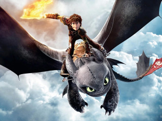 Woman riding dragon cloudy sky - epic fantasy free wallpaper