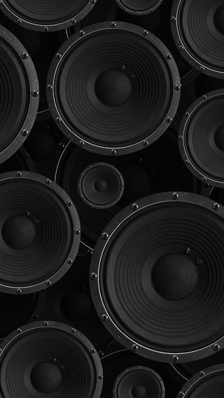 Large group speakers wall black - video art free wallpaper
