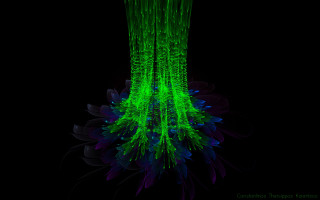 Flower bioluminescent generative raytraced plant - bioluminescence free wallpaper