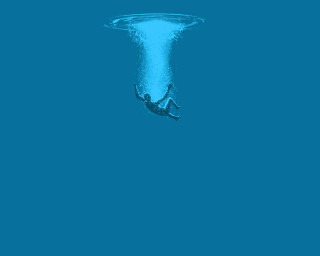 Person swimming ocean surfboard under - underwater free wallpaper