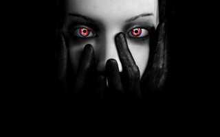 Woman red eyes black hands - red eye free wallpaper