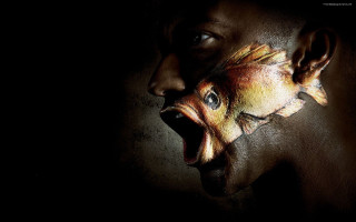 Man painted face fish dark - painted free wallpaper