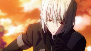 Whitehair redeyes hoodie male sunset - a red eye free wallpaper