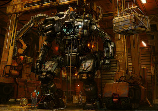 Giant robot machinery man room - darek zabrocki free wallpaper