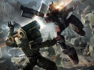 Robot fight another robot video - huge free wallpaper