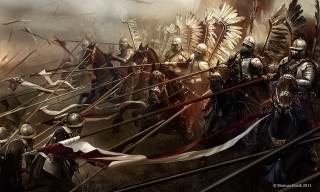 Men armor horses spears painting - horse free wallpaper