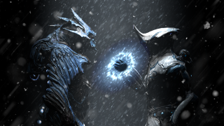 Snow astronaut aurora starry night - warframe armor free wallpaper