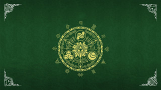 Green gold background circular design - circular free wallpaper